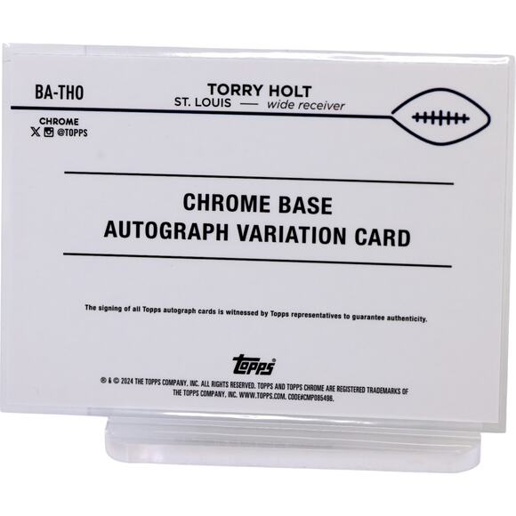 2024 Topps Chrome Black Geometric Autographs #BA-THO Torry Holt /2 St Louis Rams - Picture 13 of 13